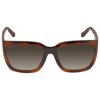 SALVATORE FERRAGAMO  Grey Rectangular Ladies Sunglasses image 1