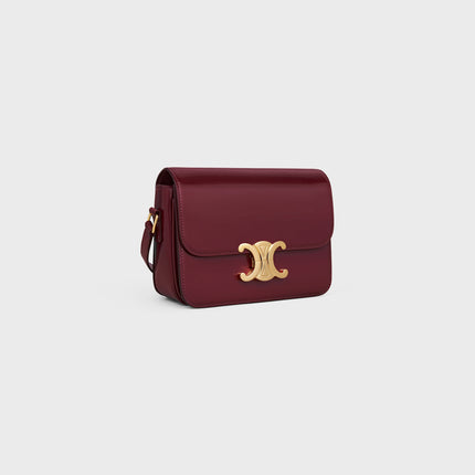 [AT DELHI] CELINE Triomphe Teen Bag In Shiny Calfskin - Light Bordeaux image 1