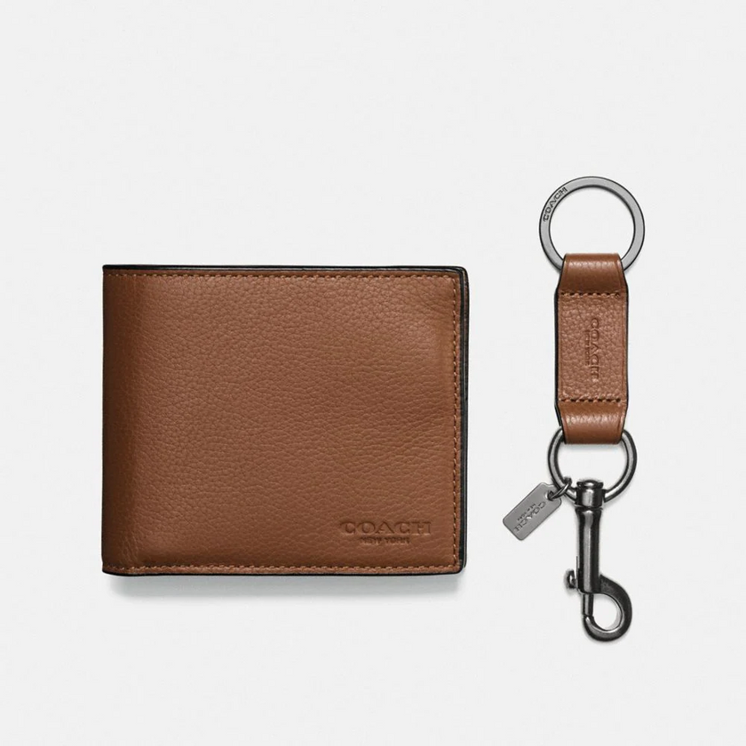 COACH Boxed 3 In 1 Wallet Gift Set - DARK SADDLE image