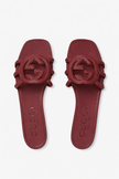 [AT DELHI] GUCCI GG Interlocking Rubber Slide Sandals Burgandy image 0