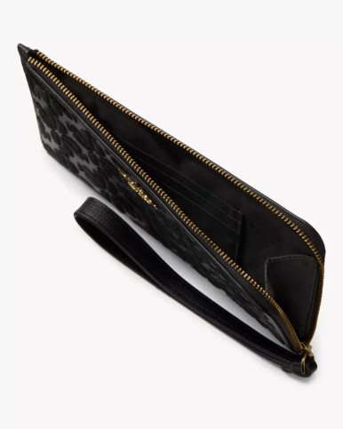 KATE SPADE Lucy Spade Flower Embroidered Medium L-zip Wristlet image 1