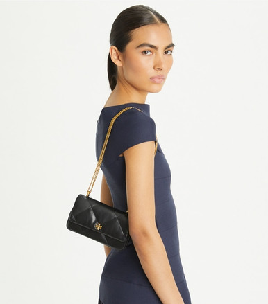TORY BURCH Mini Kira Diamond Quilt Flap Bag - Black image 0