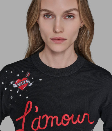 KARL LAGERFELD Lamour Embellished Sweater image 1