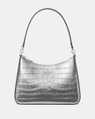 KATE SPADE Margot Metallic Croc Embossed Convertible Shoulder Bag - Silver image 0