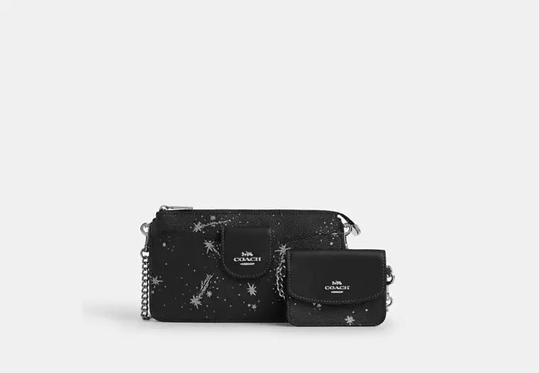 COACH Poppy Crossbody Bag With Star Print - Novelty leather/Silver/Black Multi image 4