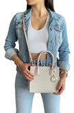 MICHAEL KORS Mercer Medium Logo and Leather Accordion Crossbody Bag - Pwd Blsh Mlt image 2