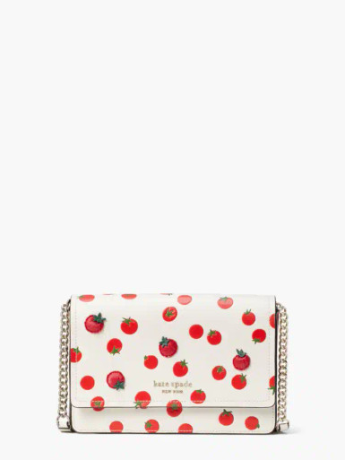 KATE SPADE  Spencer Tomato Dot Embellished Flap Chain Wallet image 4