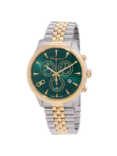 SALVATORE FERRAGAMO Duo Chronograph Quartz Green Dial Men's Watch image 0