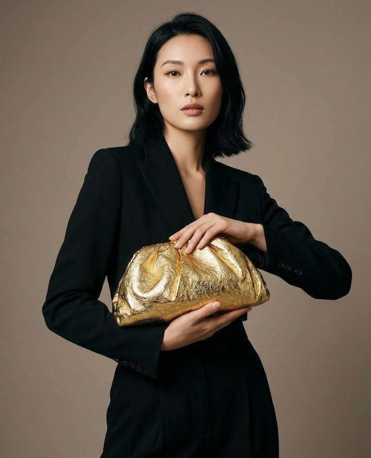 [AT DELHI] BOTTEGA VENETA Pouch Clutch Bag Gold image 0