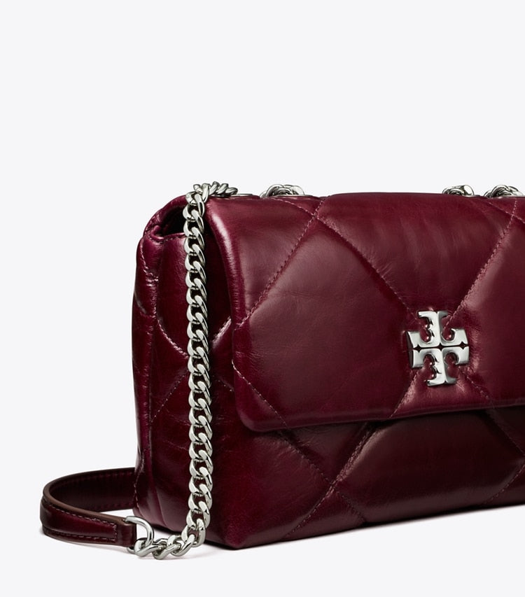 [AT DELHI] TORY BURCH Small Kira Diamond Quilt Distressed Shoulder Bag - Dark Carmine image 2