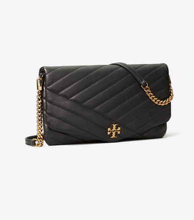 TORY BURCH Kira Chevron Clutch - Black image 1