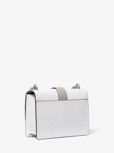 MICHAEL KORS  Greenwich Small Color-Block Signature Logo Crossbody Bag - Optic White image 2