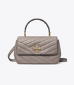 TORY BURCH Kira Chevron Top-handle Bag - Gray Heron image
