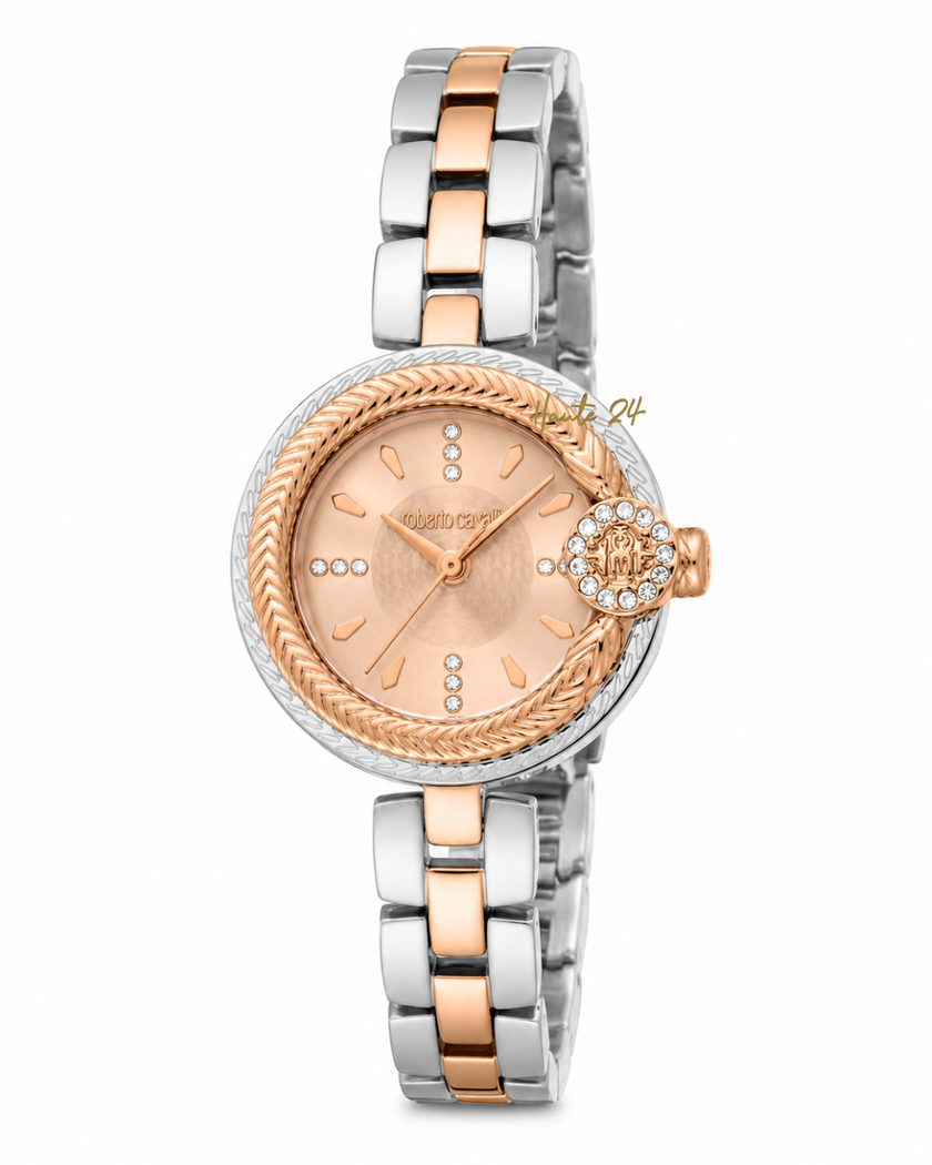 ROBERTO CAVALLI Mini Rose Gold-tone Dial Ladies Watch