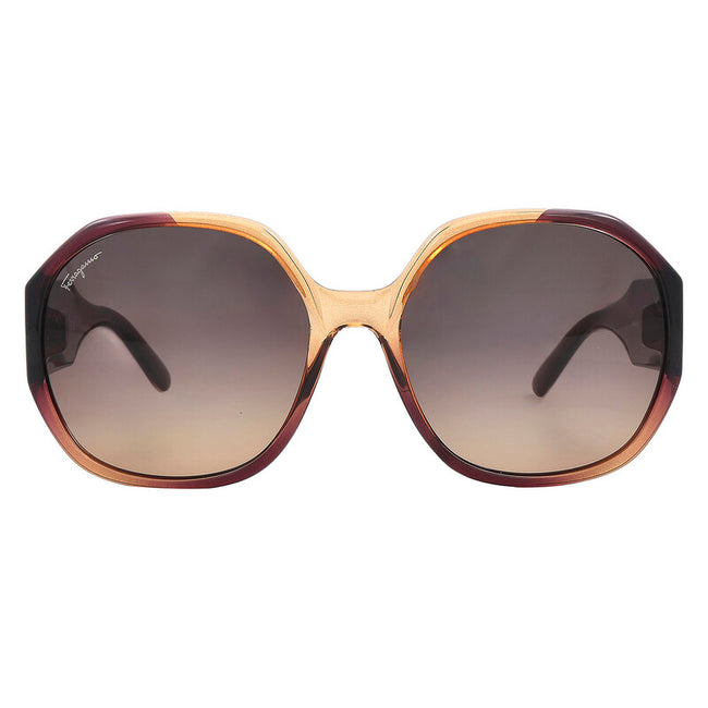 [ARRIVING] FERRAGAMO Grey Gradient Oval Ladies Sunglasses image 0