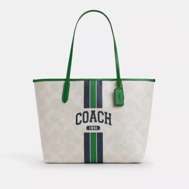 COACH City Tote Bag In Signature Canvas With Coach Graphic image 3