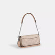 COACH Hailey Flap Bag In Signature Canvas - Silver/Sand/Taupe image 4