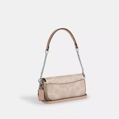COACH Hailey Flap Bag In Signature Canvas - Silver/Sand/Taupe image 4
