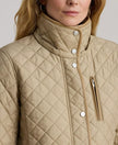 [AT DELHI] LAUREN RALPH LAUREN Womens Hooded Quilted Faux-Suede-Trim Coat - New Birch image 1