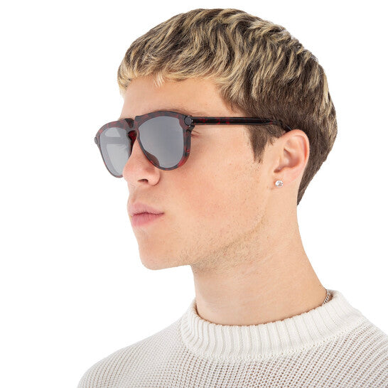 BURBERRY Grey Mirror Silver Pilot Men's Sunglasses image 1
