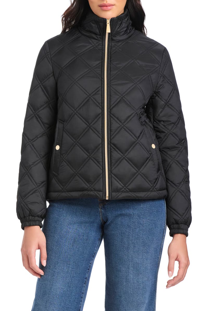 KATE SPADE water resistant diamond quilted hooded jacket image 0