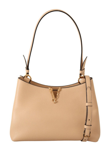 VERSACE Calf Leather Small Hobo Shoulder bag - Beige image 1