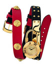 VERSACE Medusa Lock Icon Quartz Ladies Watch - Gold Red VEDW00119