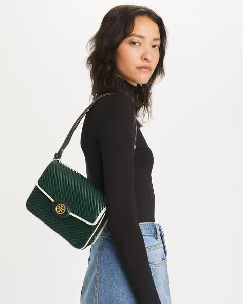 [AT DELHI] TORY BURCH Robinson Puffy Patent Quilted Convertible Bag image 1