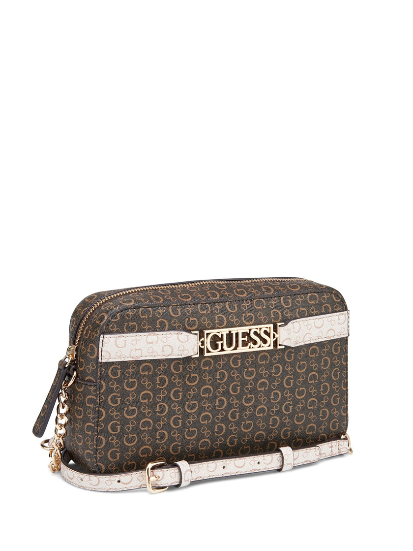 Guess Perrez Logo Crossbody - Brown image 1