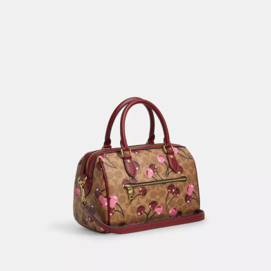 COACH Rowan Satchel Bag In Signature Canvas With Cherry Print image 0