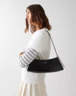 [AT DELHI]  KATE SPADE Frankie Textured Patent Leather Small East West Shoulder - Black image 1