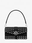 MICHAEL KORS Greenwich Medium Studded Saffiano Leather Shoulder Bag - Black image