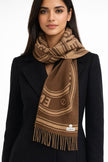 BURBERRY Wool Logo Scarf - Brown image 0