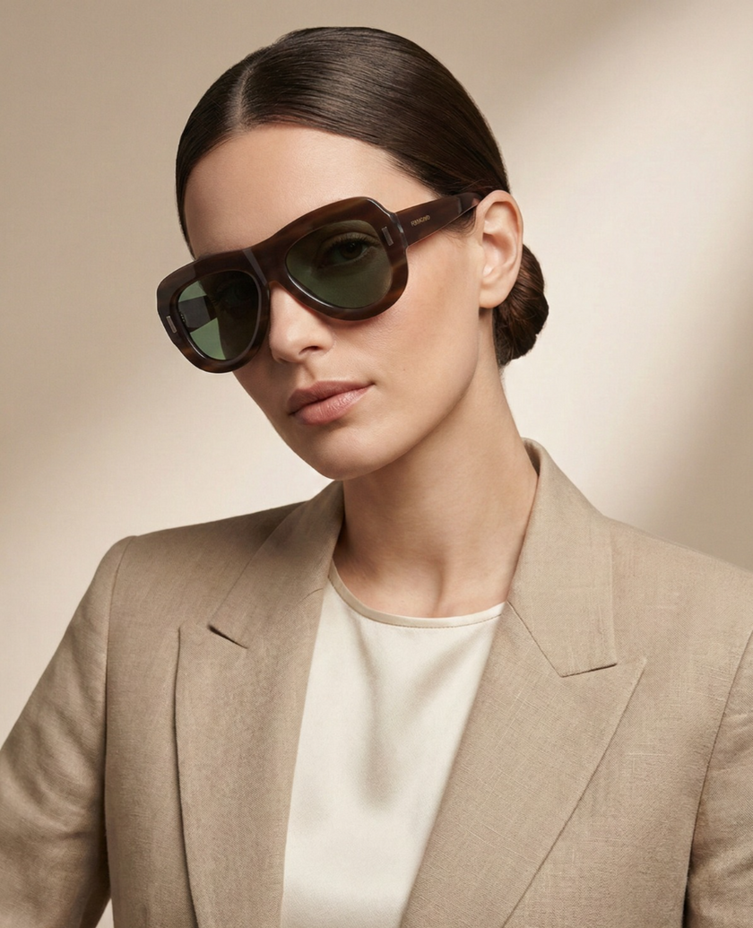SALVATORE FERRAGAMO Green Oval Ladies Sunglasses (Arriving In Delhi) image 1