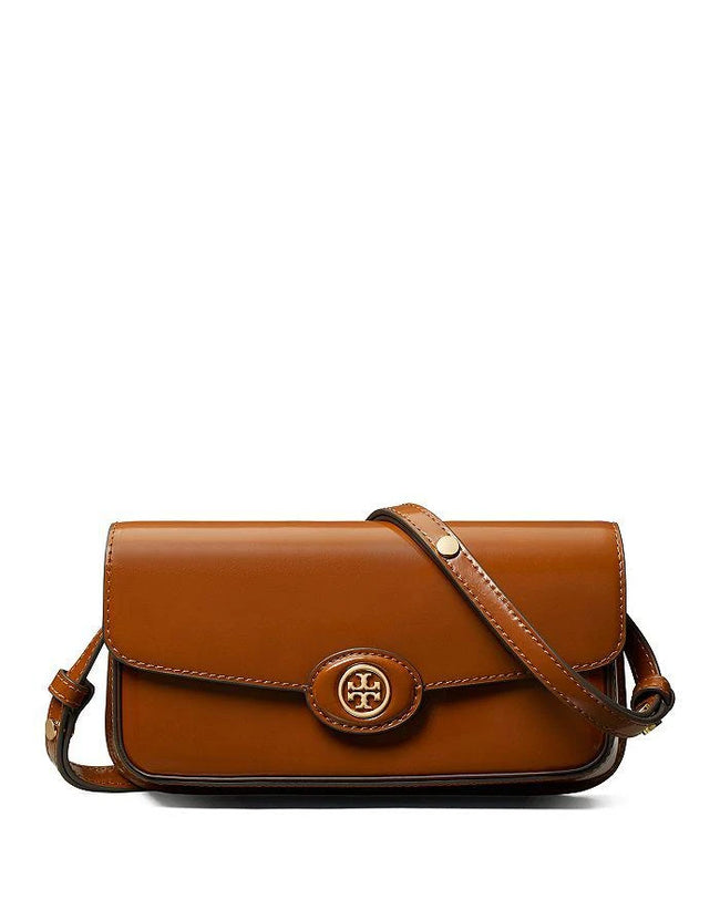 [AT DELHI] TORY BURCH Robinson Spazzolato East/West Shoulder Bag - Dark sienna image 1