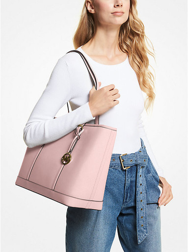 MICHAEL KORS  Jet Set Travel Large Saffiano Leather Tote Bag - Powder Blush image 2