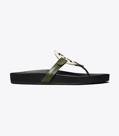 TORY BURCH Miller Cloud Sandal - Leccio / New Ivory / Perfect Black image 0
