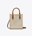 TORY BURCH Mini T Monogram Tote - Ivory image 4