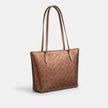 COACH Fiona Zip Tote Bag In Signature Canvas - Signature Canvas/Gold (Arriving In Delhi) image 3