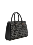 Guess Marva Jacquard Logo Satchel - Black image 2