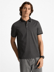 MICHAEL KORS  Greenwich Signature Logo Print Cotton Polo Shirt - Black image 0