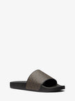 MICHAEL KORS Dawson Signature Logo Slide Sandal - Brown/Blk