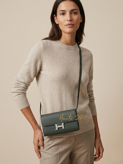 [AT DELHI] HERMÈS Constance Long To Go Vert Mangrove image 0