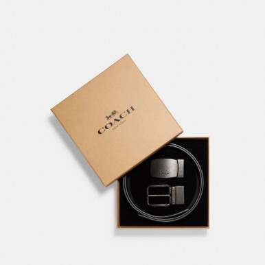 COACH  Boxed Plaque And Harness Buckle Cut To Size Reversible Belt, 38 Mm - Black image 1