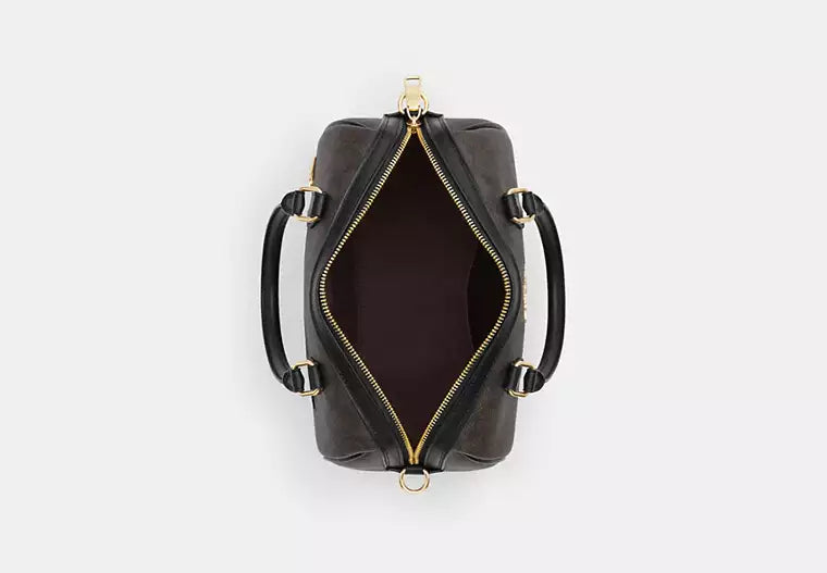 COACH Rowan Satchel Bag In Signature Canvas -  Gold/Walnut/Black (Arriving In Delhi) image 2