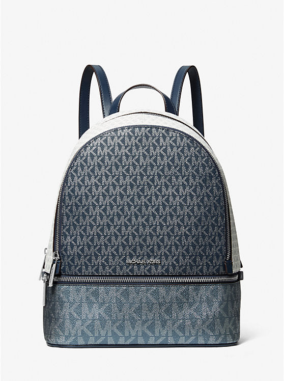 MICHAEL KORS Rhea Medium Metallic Signature Logo Backpack image 0
