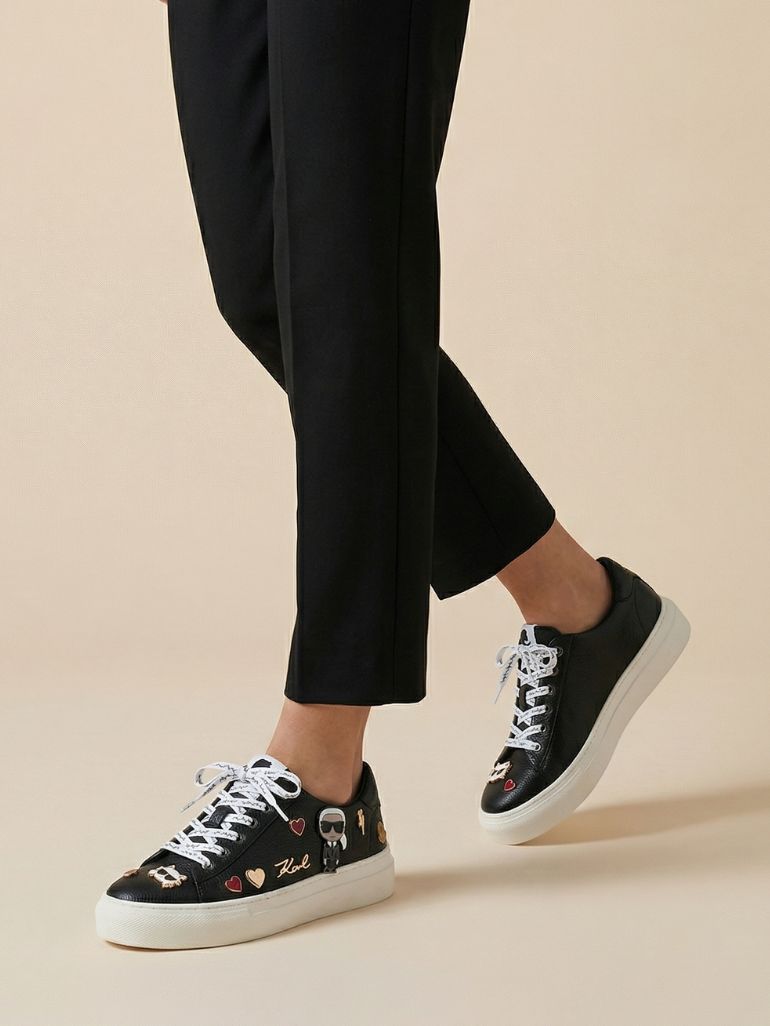 [AT DELHI] KARL LAGERFELD Cate Pins Lace Up Sneaker - Black image 0