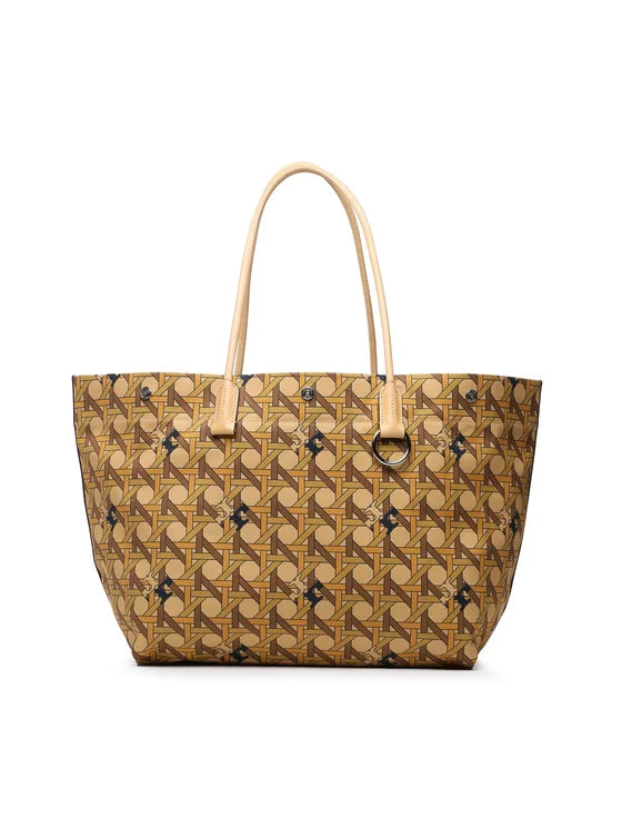 [AT DELHI] TORY BURCH Canvas Basketweave Tote Bag image 1