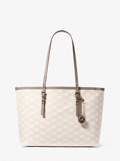 Michael Kors Quinn Large Logo Jacquard Tote Bag With Pouch - Birch image 2