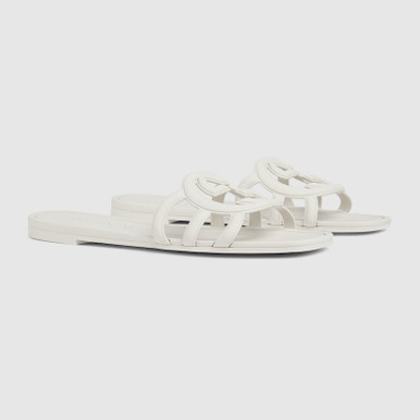 GUCCI Women's GG Pattern Sandals - White image 1